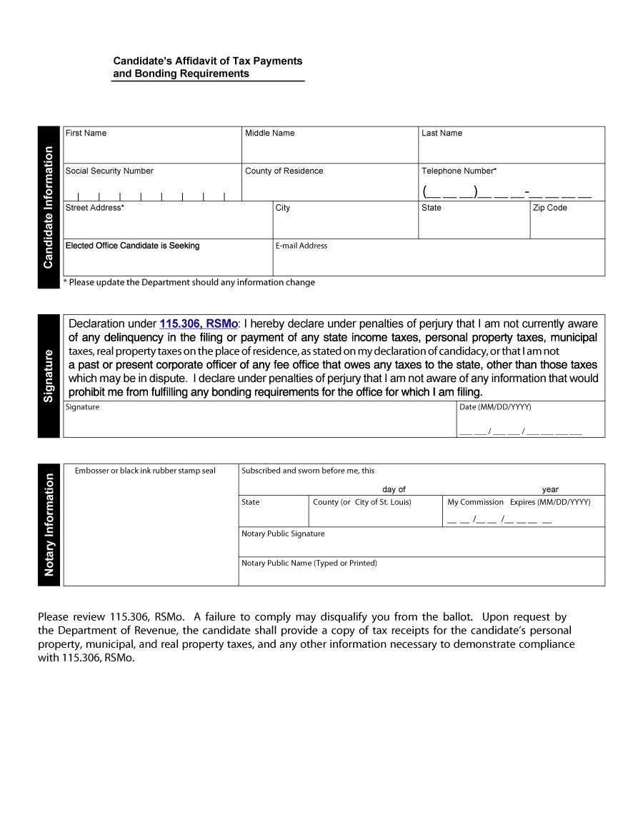 Printable Sample Affidavit Form Form | Real Estate Forms 