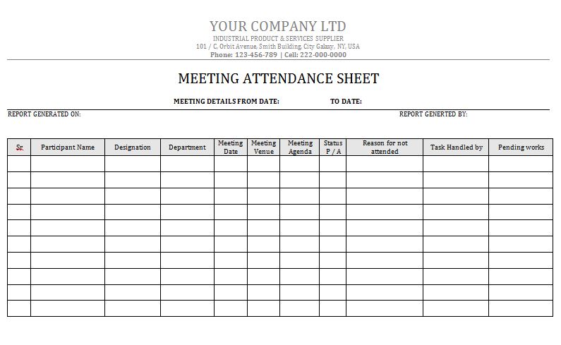 Attendance Sheet. Attendance Sheet Template Picture Attendance 