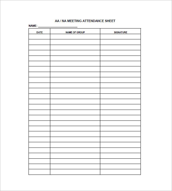 Attendance Sheet Template Business Mentor