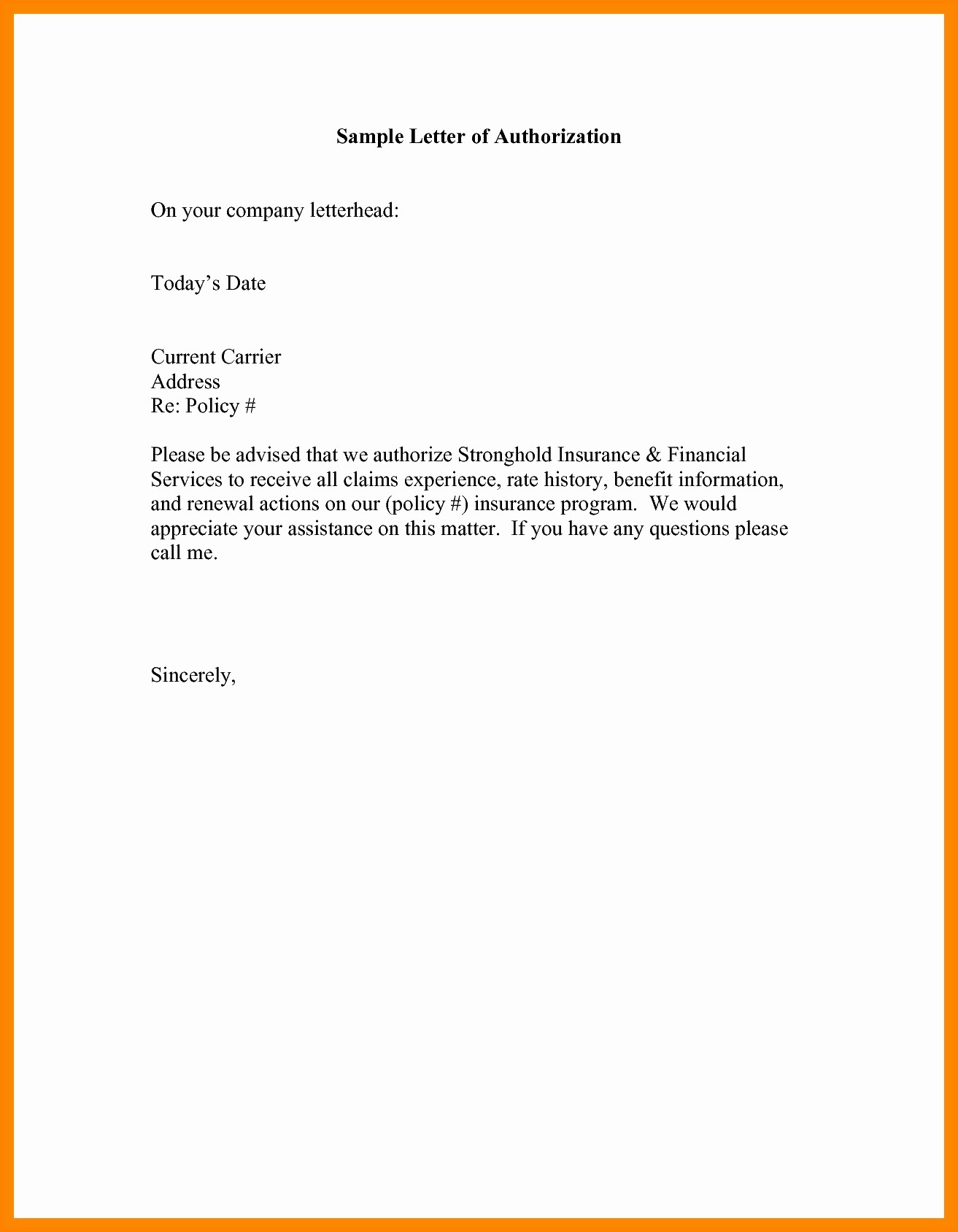 Best Of 9 Authorization Letters New Sample Authorization Letter To 