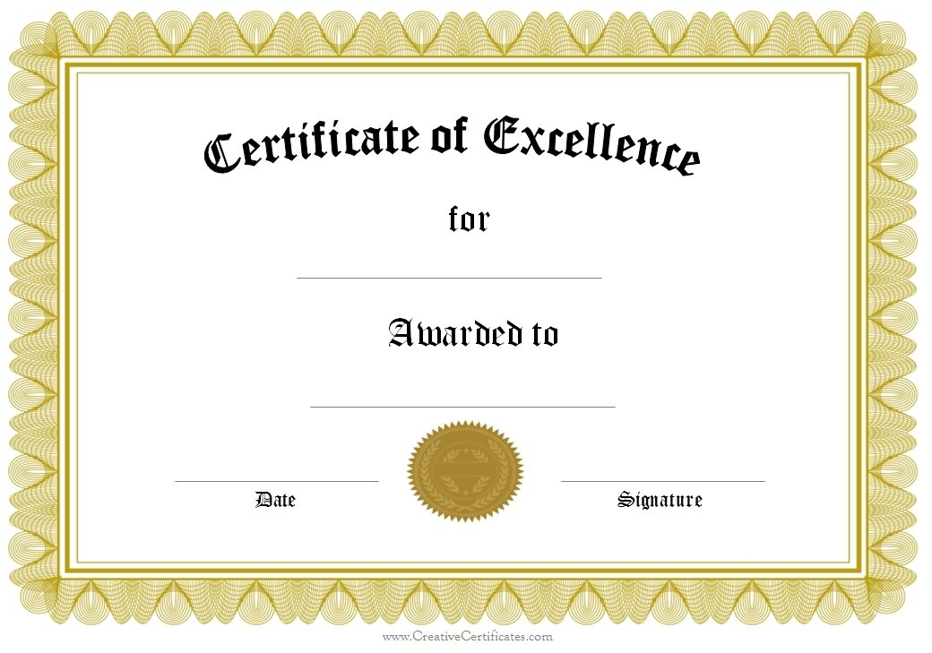 Blank Award Certificate Template | cortezcolorado.net