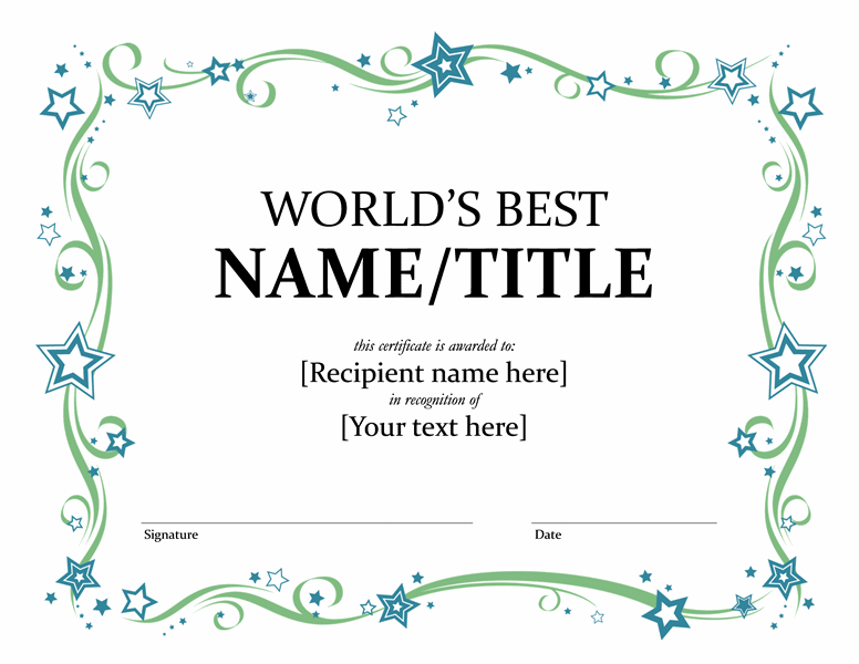 President's Award Template   Blue Layouts