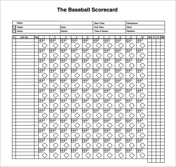 Baseball Score Sheet. Baseball Player Stat Sheet Template Free 