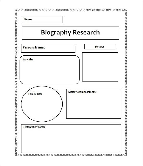 biography template for students pdf   Dean.routechoice.co