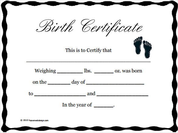 birth certificate template for microsoft word birth certificate 