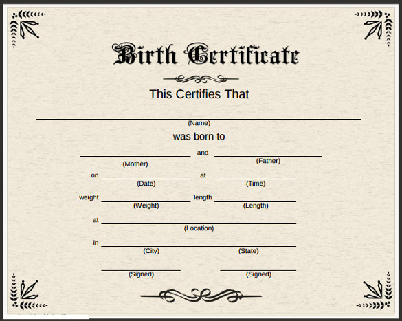old birth certificate template birth certificate template 44 free 