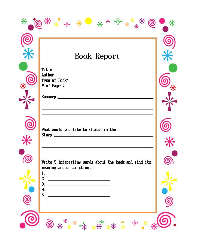 30 Book Report Templates & Reading Worksheets