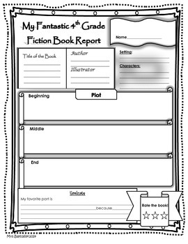 Book Report Fiction and Non Fiction 4th Grade by Sharon Baylosis