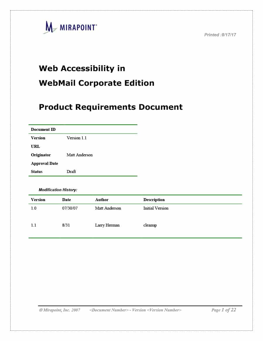 40+ Simple Business Requirements Document Templates   Template Lab