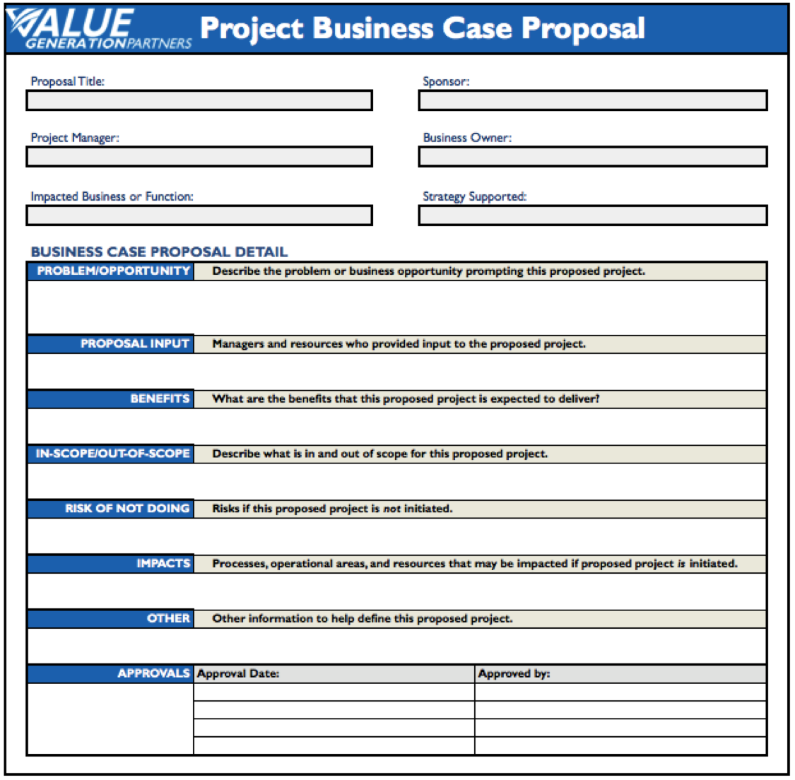 Regardless of your project business case proposal template format 