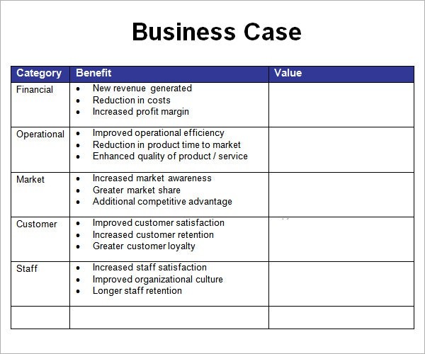 Simple Business Case Template Powerpoint | Template Business Idea