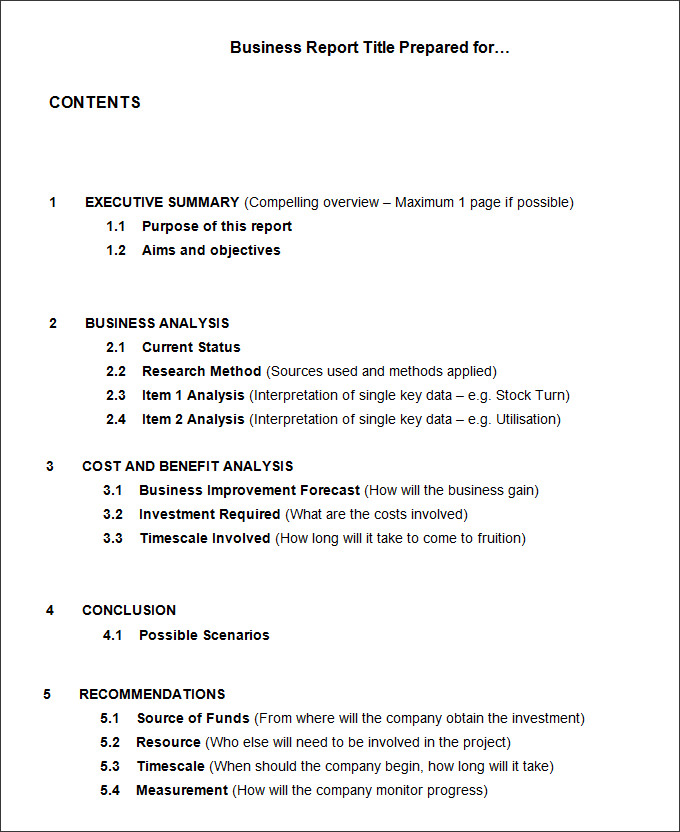 35+ Business Report Template   Free Sample, Example, Format 
