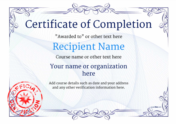 Certificate of Completion   Free Quality Printable Templates 