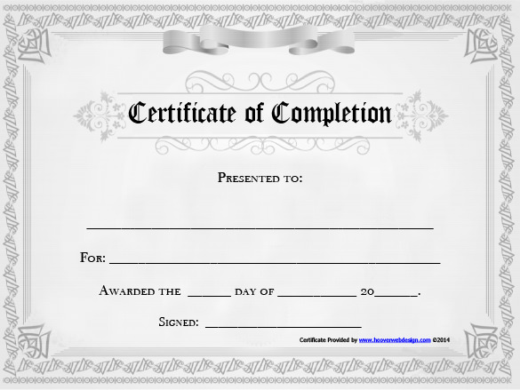 certificates of completion template completion certificate 