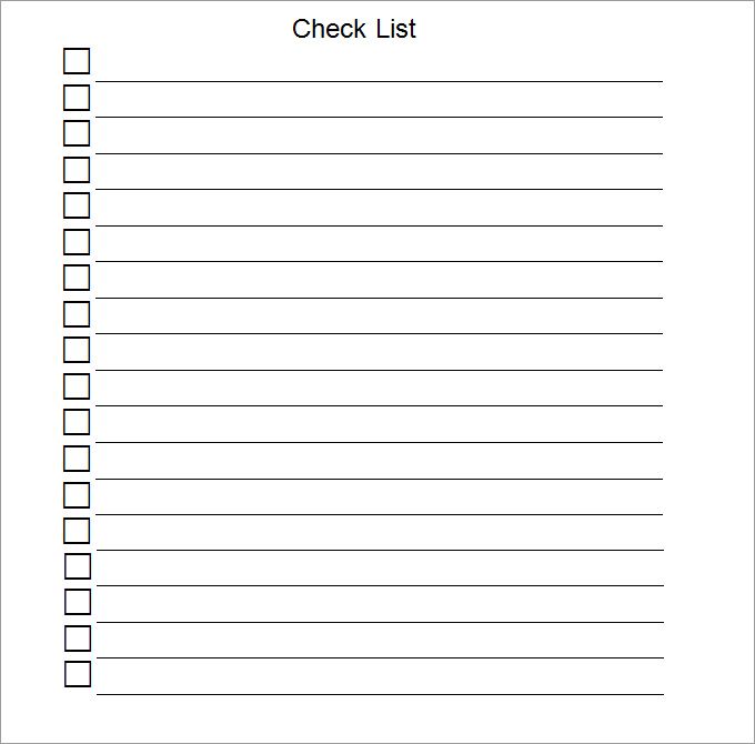 Blank Checklist Template Checklist Template … | Pinteres…