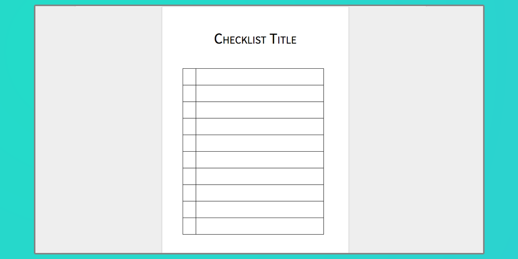 blank checklist template | sop example