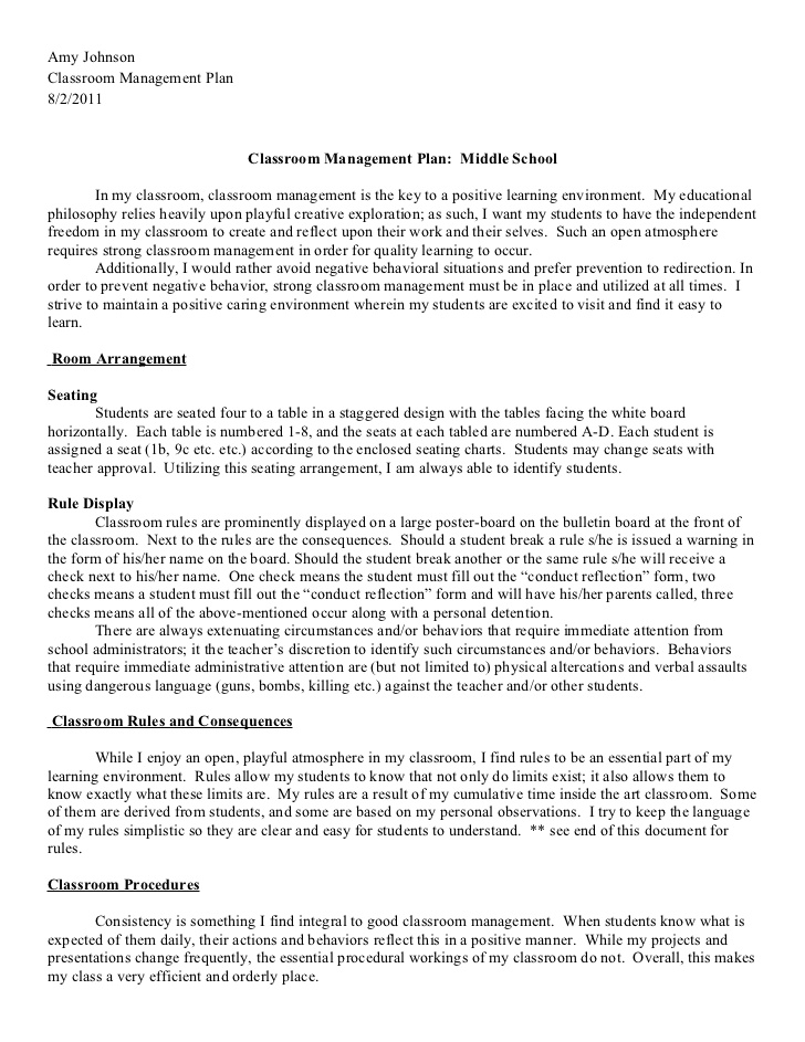 Mrs. Alamo's Classroom Management Plan: Woodbury Second Grade