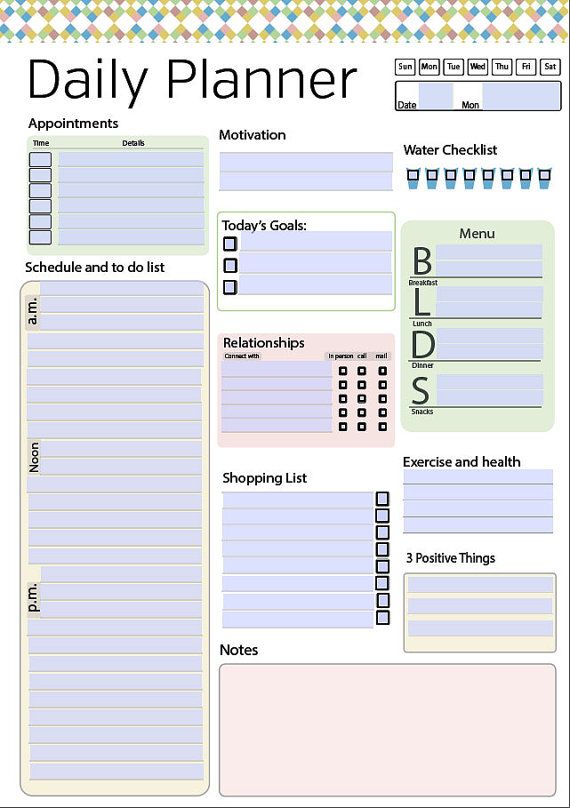 Daily Schedule Planner Template   Free Printable Templates