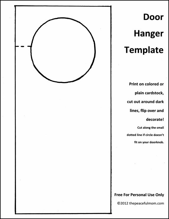 Door Hanger Pattern Use The Printable Outline For Crafts Doorknob 