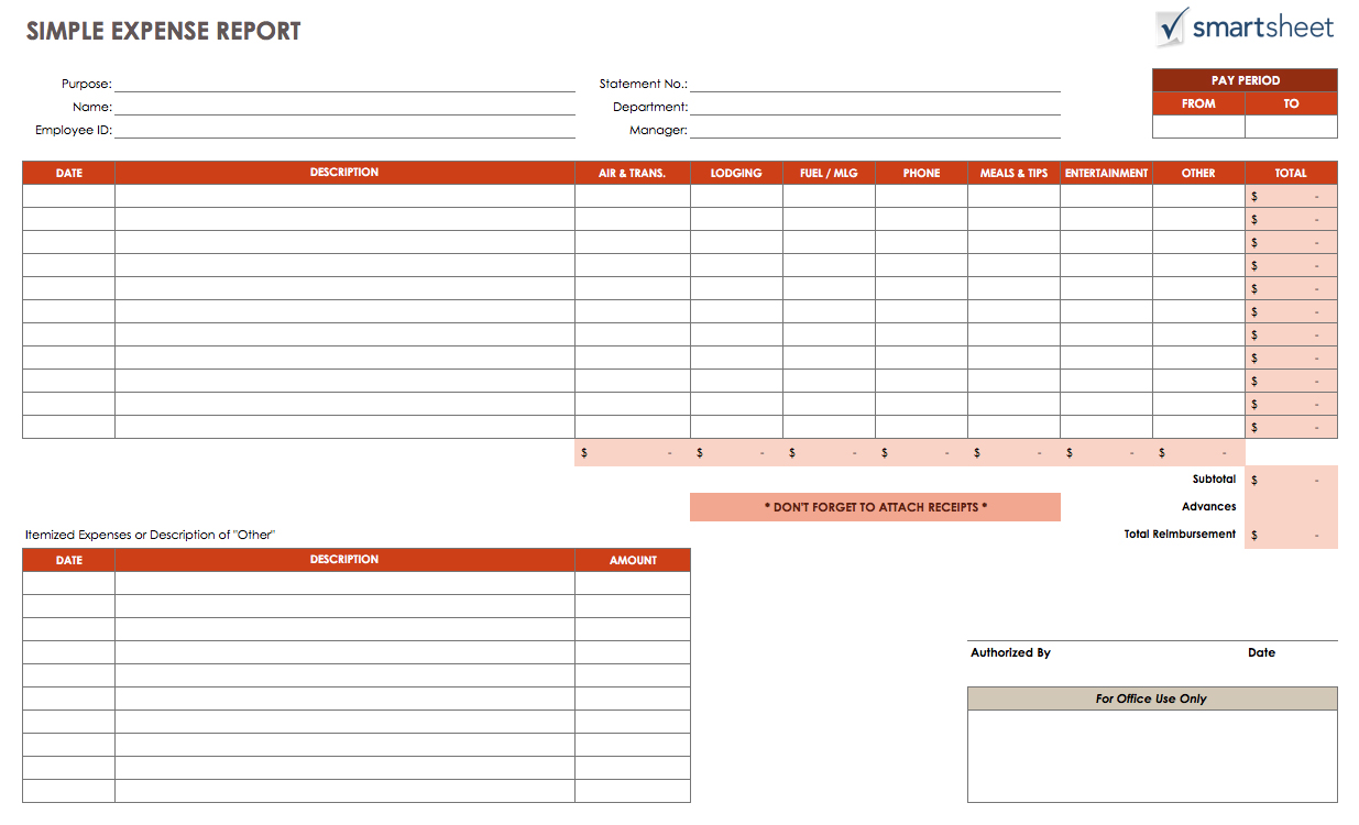 free expense report template 27 expense report template free word 