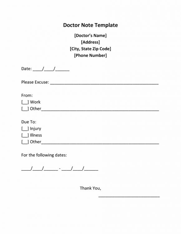 Dentist Note Template