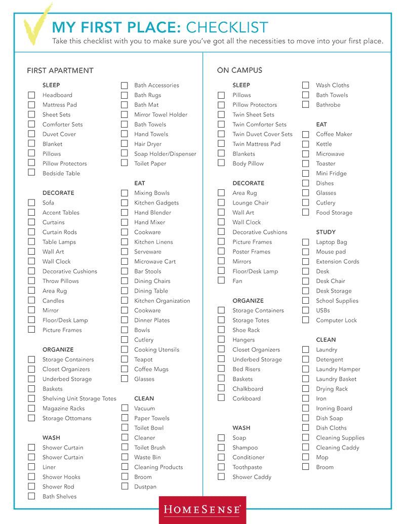 Your Checklist of First Apartment Essentials – Ben Hur