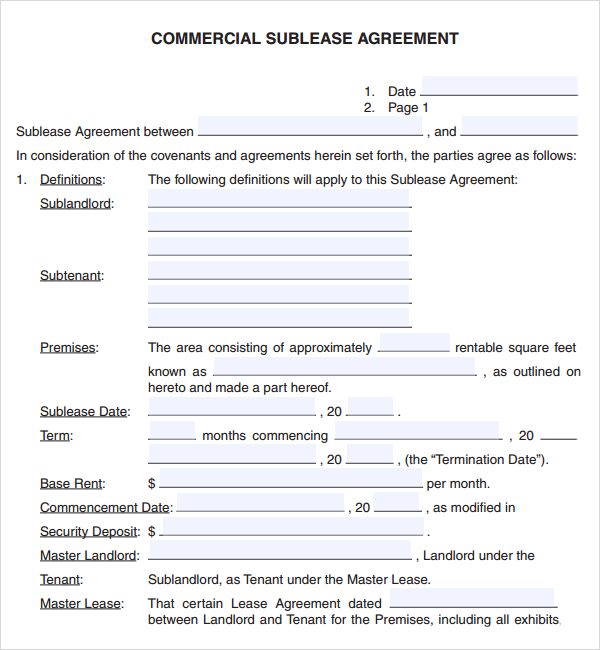 commercial property lease agreement template free commercial 