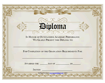 Printable Diploma Awards Certificates Templates