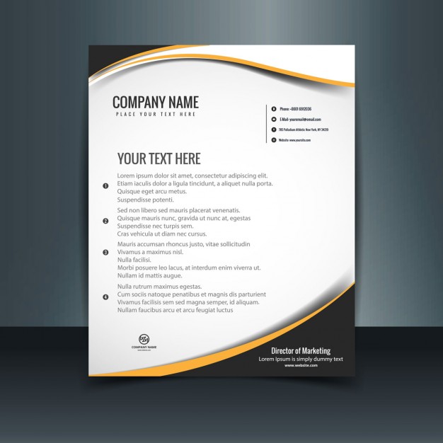 Wavy letterhead template Vector | Free Download