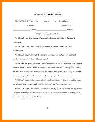 free prenuptial agreement template free printable prenuptial 