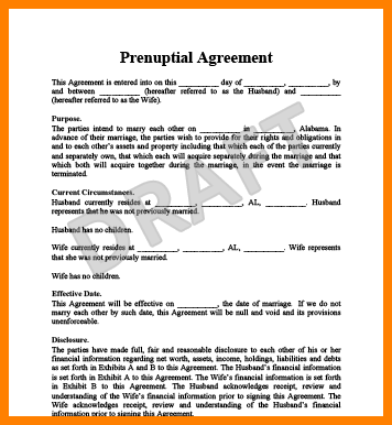 Free Printable Prenuptial Agreement Form (GENERIC)