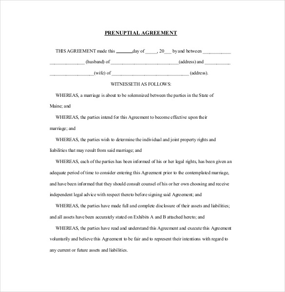 10+ free printable prenuptial agreement form | ledger paper