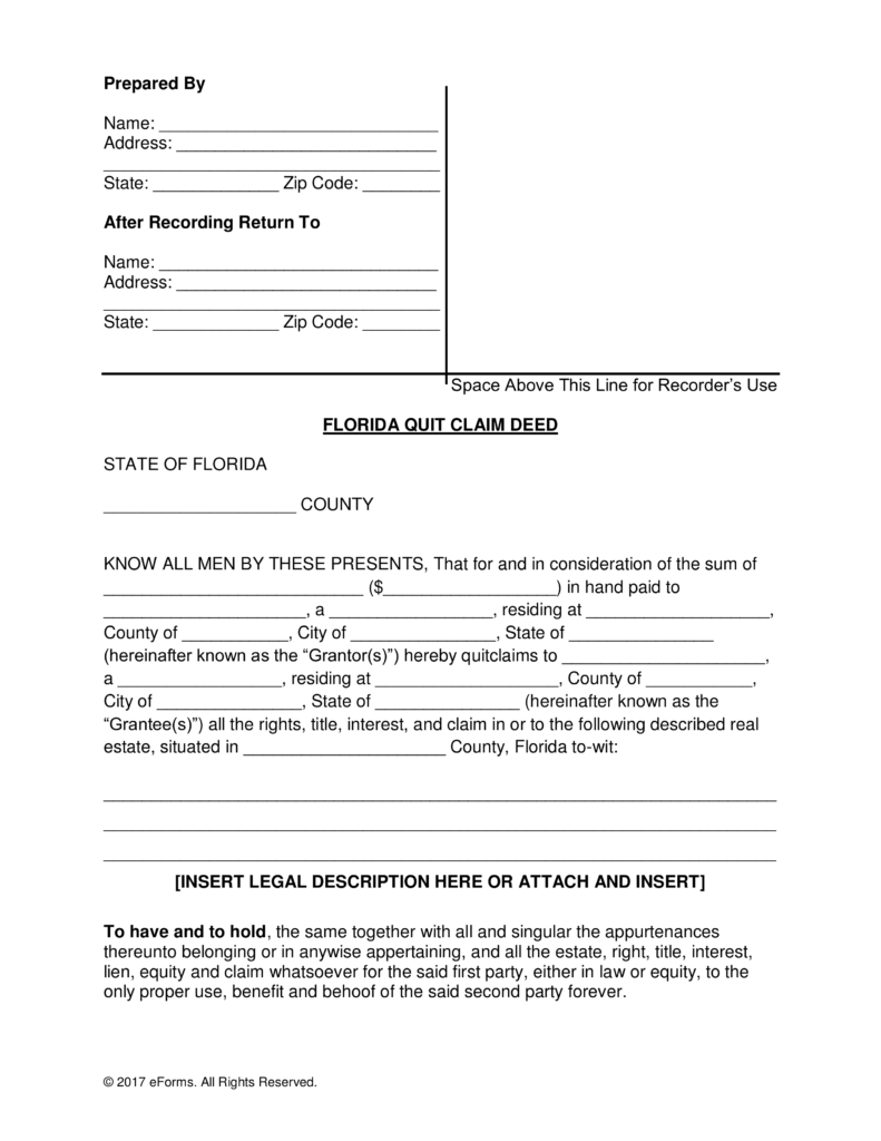 print quit claim deed template
