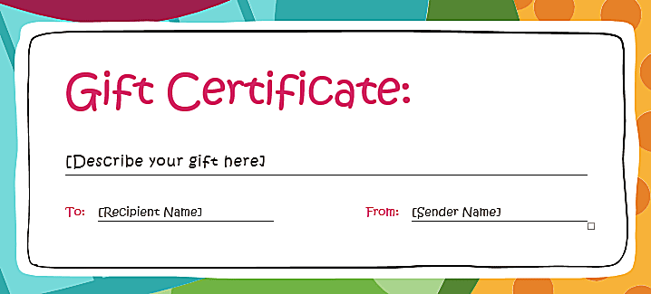 template gift certificate template for a gift certificate frame 