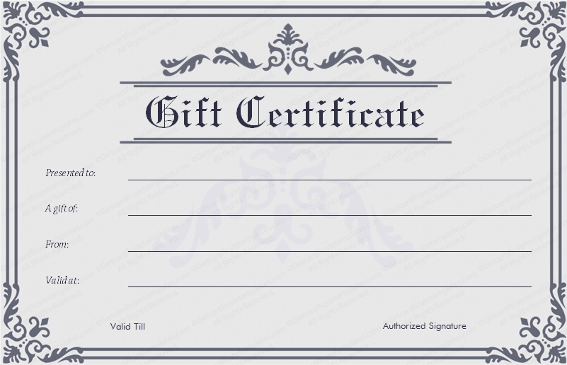 fancy gift certificate template swirls corner gift certificate 