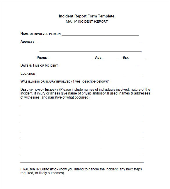 incident report template microsoft word incident report form 