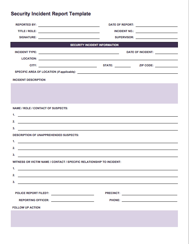 itil incident report form template free incident report templates 