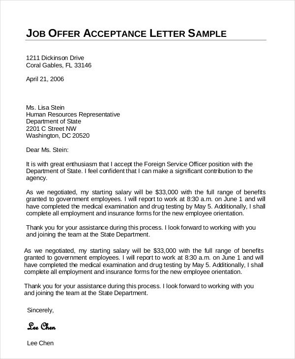 acceptance letter job   Dean.routechoice.co