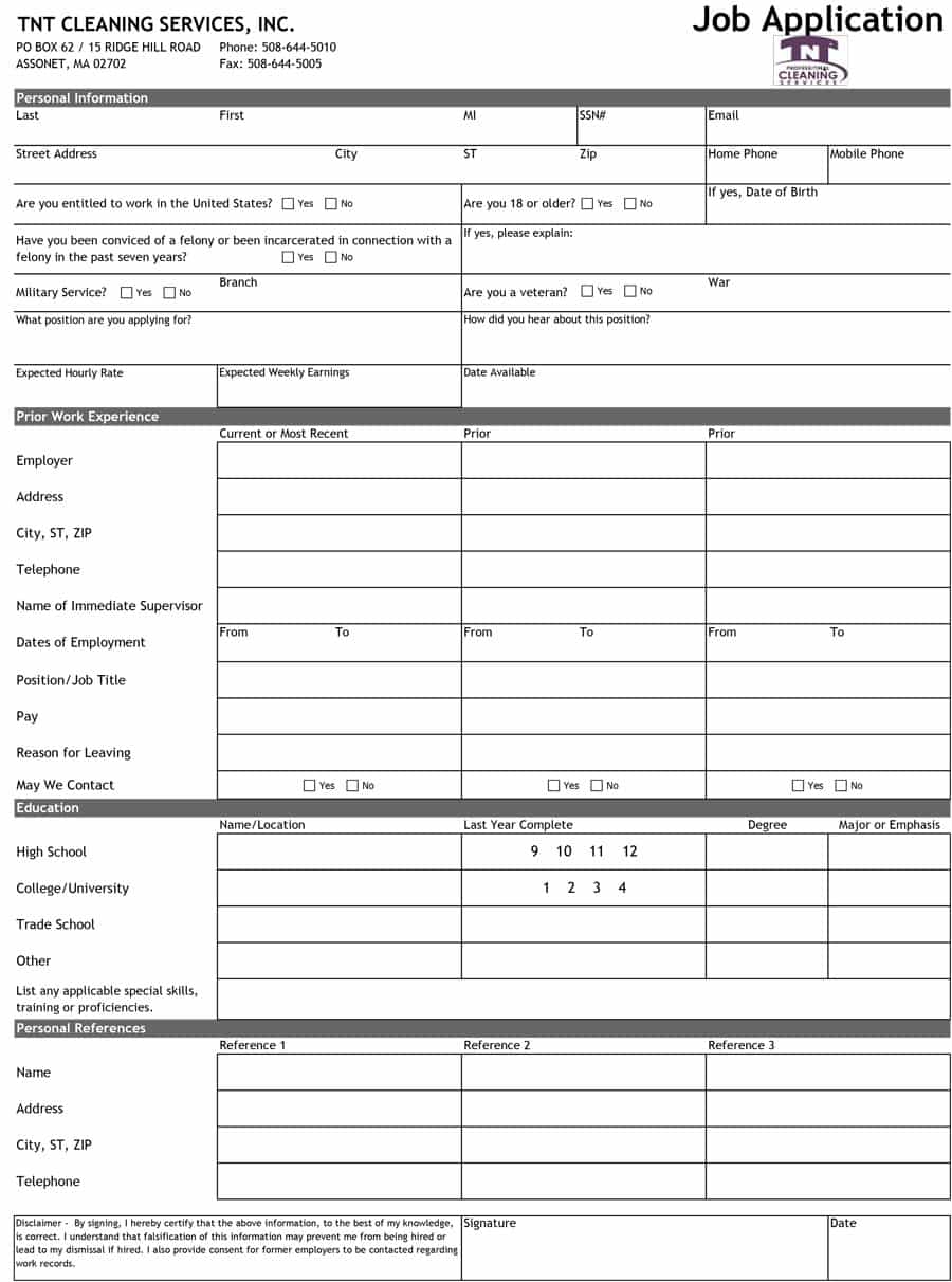 printable job application template Ozil.almanoof.co