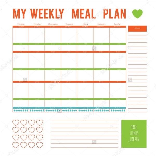 40 Weekly Meal Planning Templates Template Lab Regarding Meal 