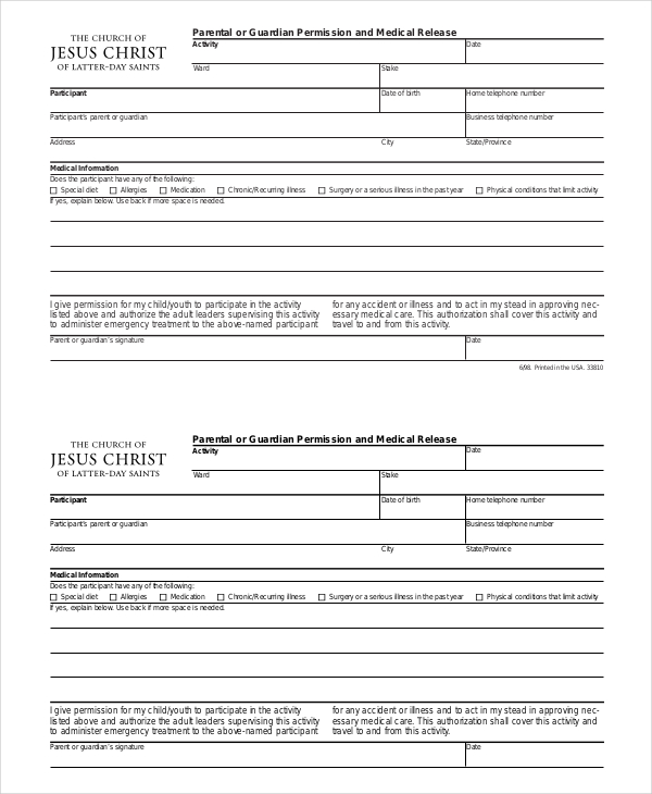 11+ Medical Release Forms | Sample Templates