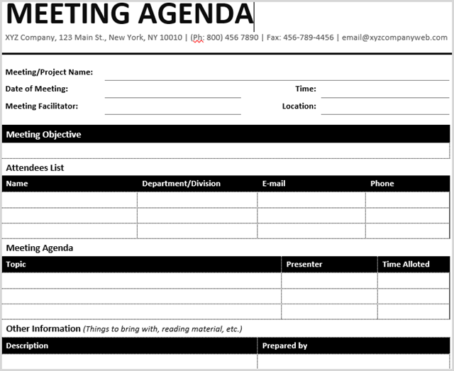 meeting agenda template 1 | Agenda | Pinterest | Template and 