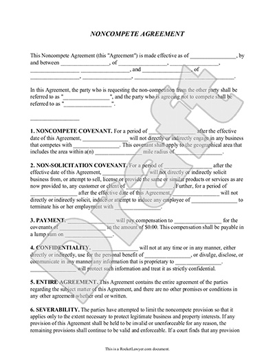 free non compete agreement template employee non compete agreement 