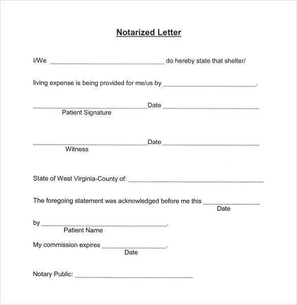 notary form template notarized letter templates 27 free sample 