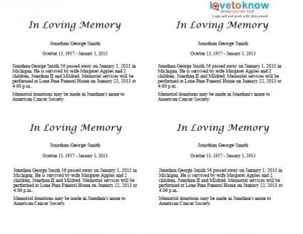 Newspaper Obituaries Template | Business Plan Template Throughout 
