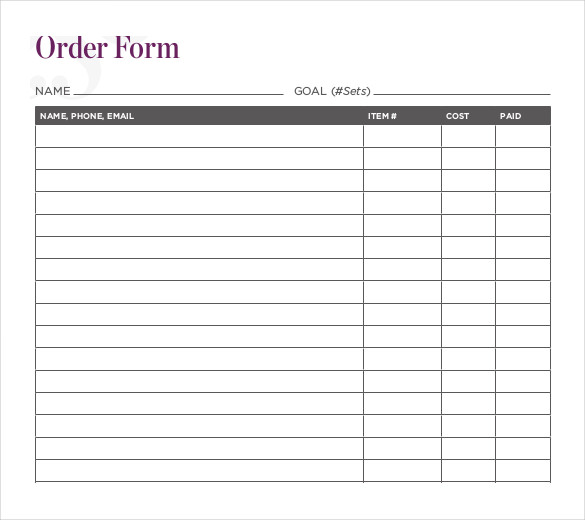 custom order form template 9 best custom order forms images on 