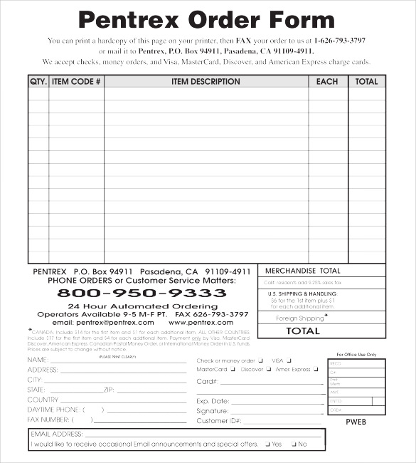 printable order form template   Roho.4senses.co