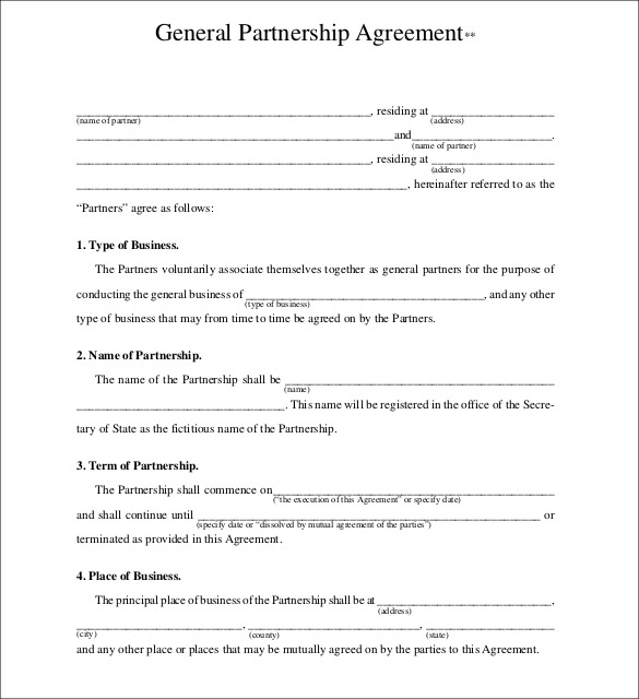 business agreement templates partnership business agreement 