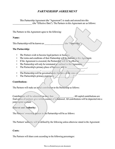 partnership agreement contract template partnership contract 