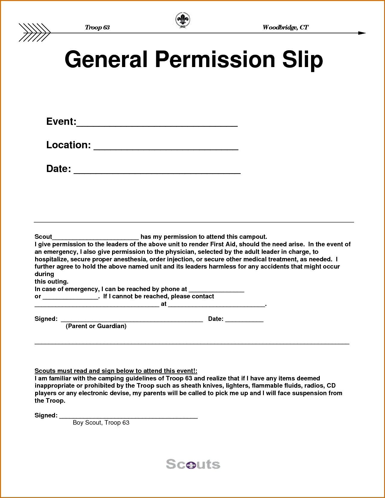 Permission Slip Template | | tryprodermagenix.org